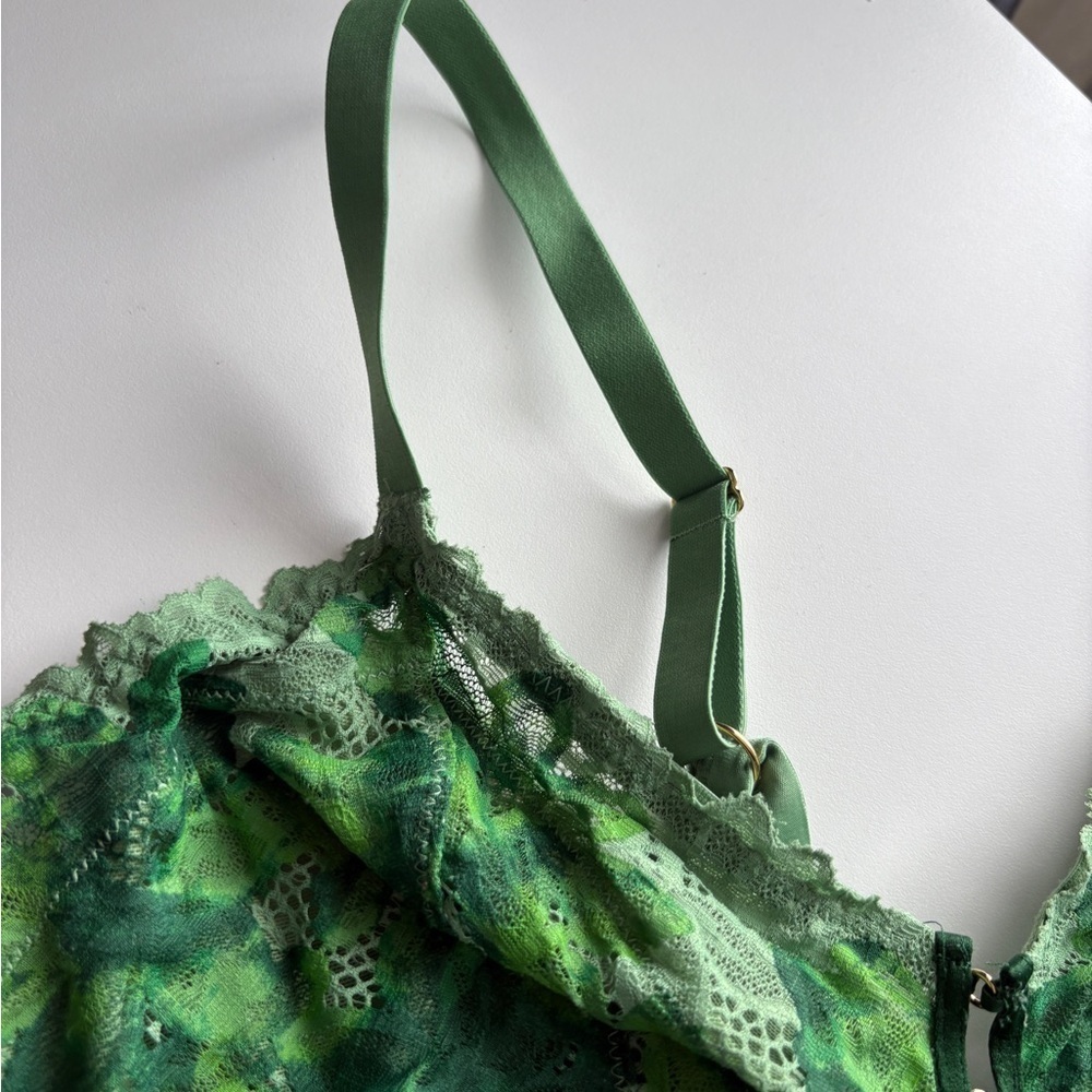 Aerie Front Clasps Green Lace Bralette Size XL Bra St Patrick’s Day ☘️ - Picture 5 of 9
